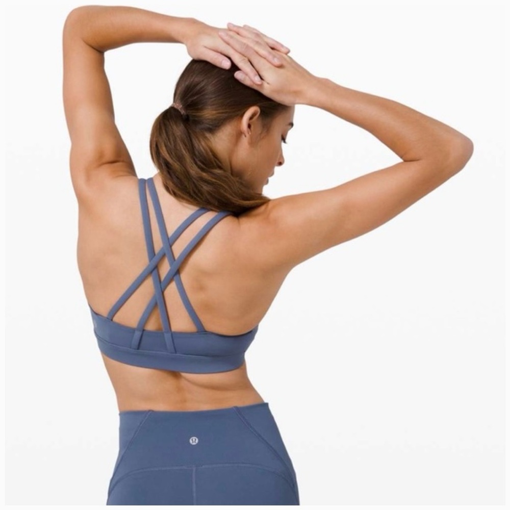 LULULEMON Energy Blue Strappy Sports Bra